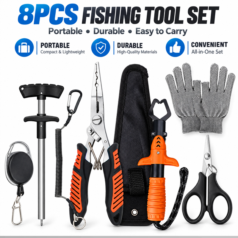 Fishing Line Cutter - Professionele multifunctionele visgereedschapset: vislipgrijper, haakverwijderaar, vislijnsnijder